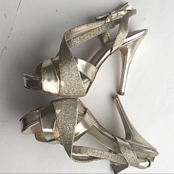 Guess Golden Sparkle Heels - Picture 9 of 9